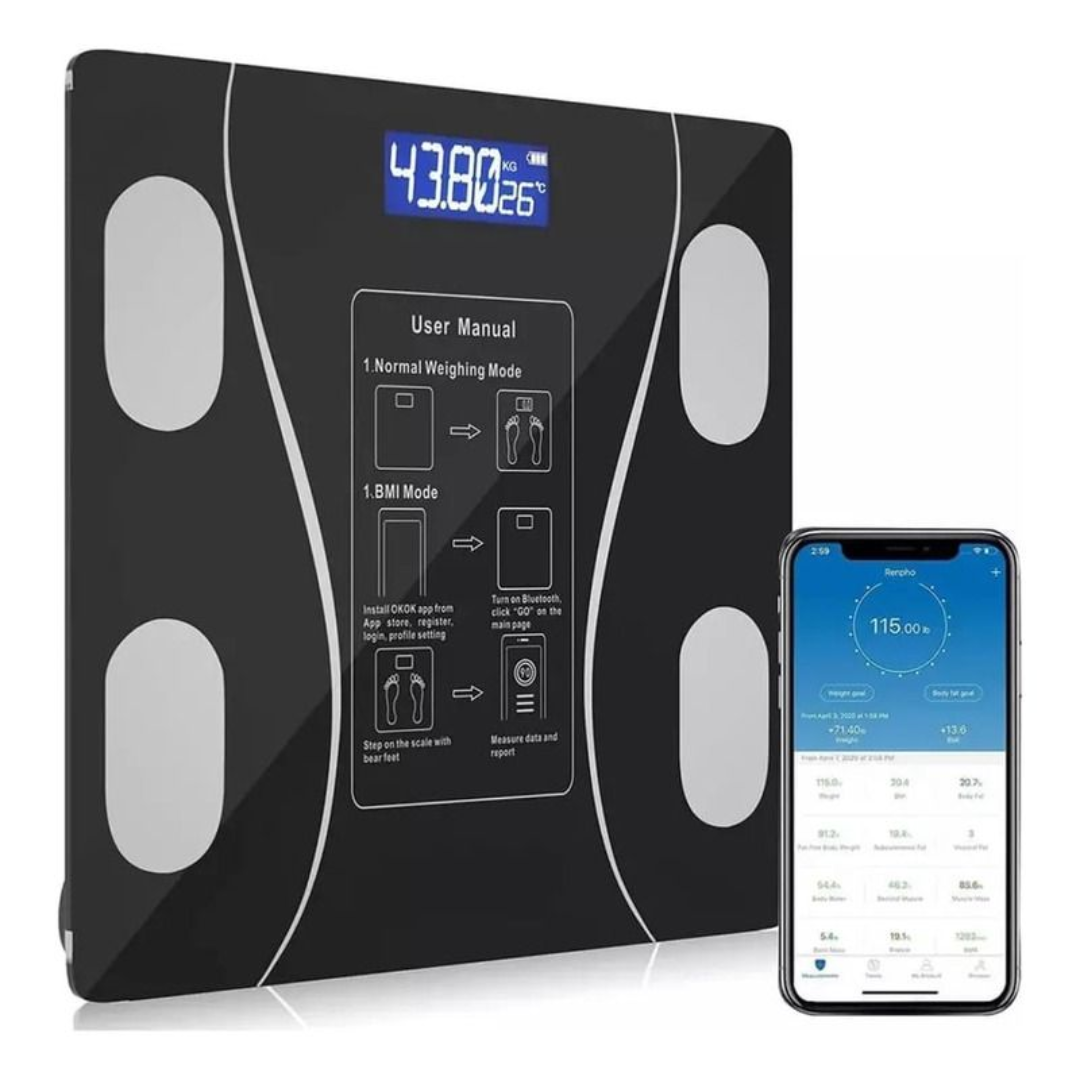 Balanza Digital Smart Scale Bluetooth – 180 KG (Negro)