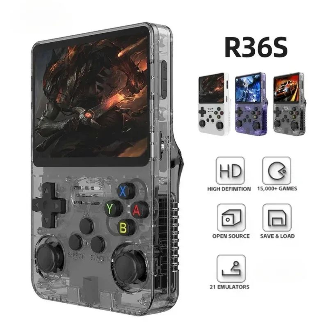 Consola Retro Portátil R36S – 15,000+ Juegos | Pantalla IPS | Doble Joystick | Ultra Fluida