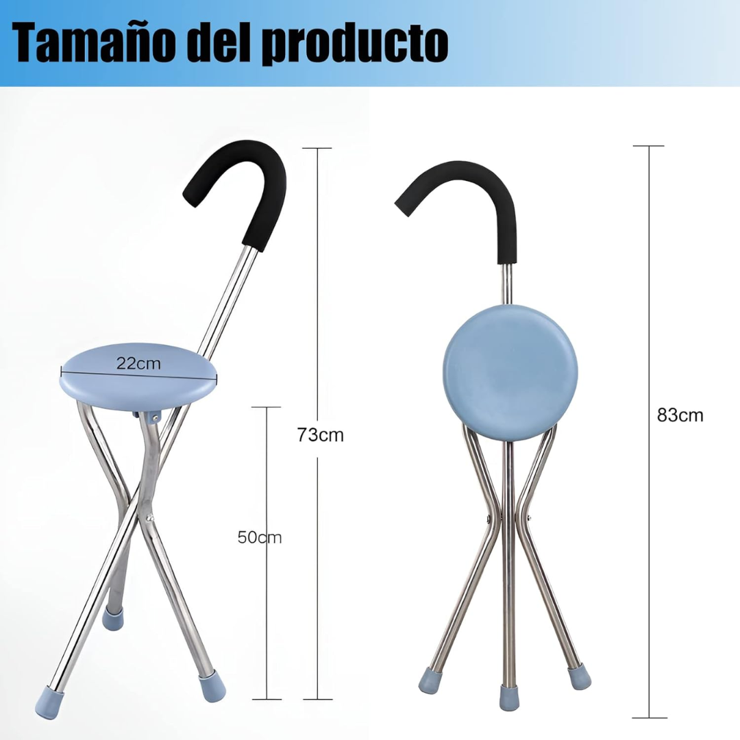 Bastón con Asiento Plegable – Comodidad y Apoyo en Uno