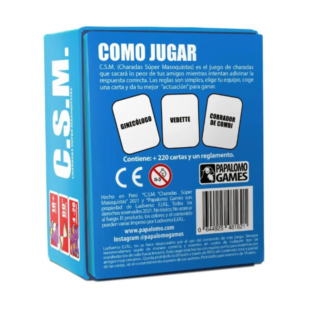 C.S.M. – Juego de Cartas para Adultos (+18)