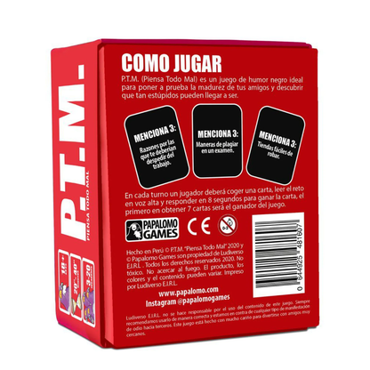 P.T.M. – Juego de Cartas para Adultos (+18)