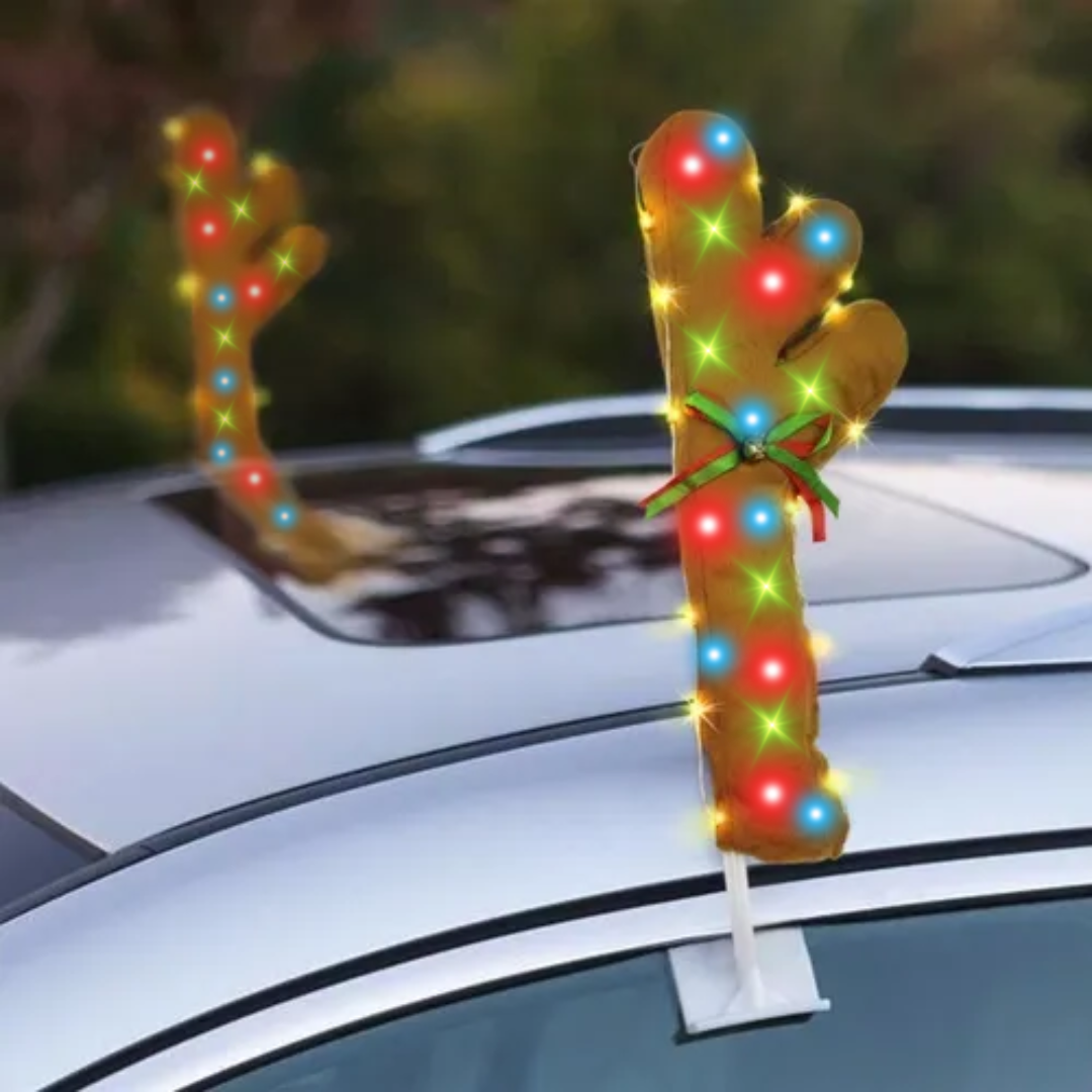 Disfraz de Reno con Luces LED para Auto, Moto o Bicicleta🚗✨