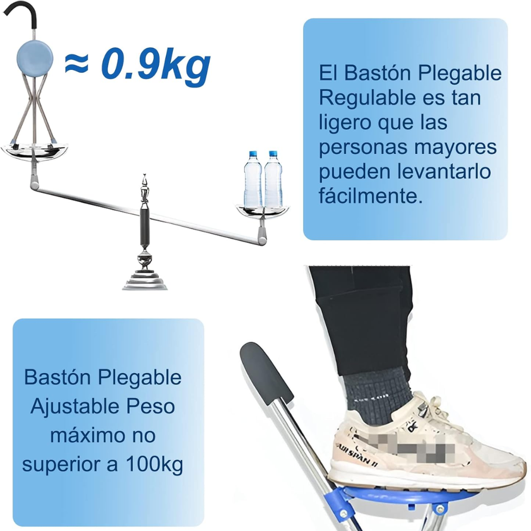 Bastón con Asiento Plegable – Comodidad y Apoyo en Uno
