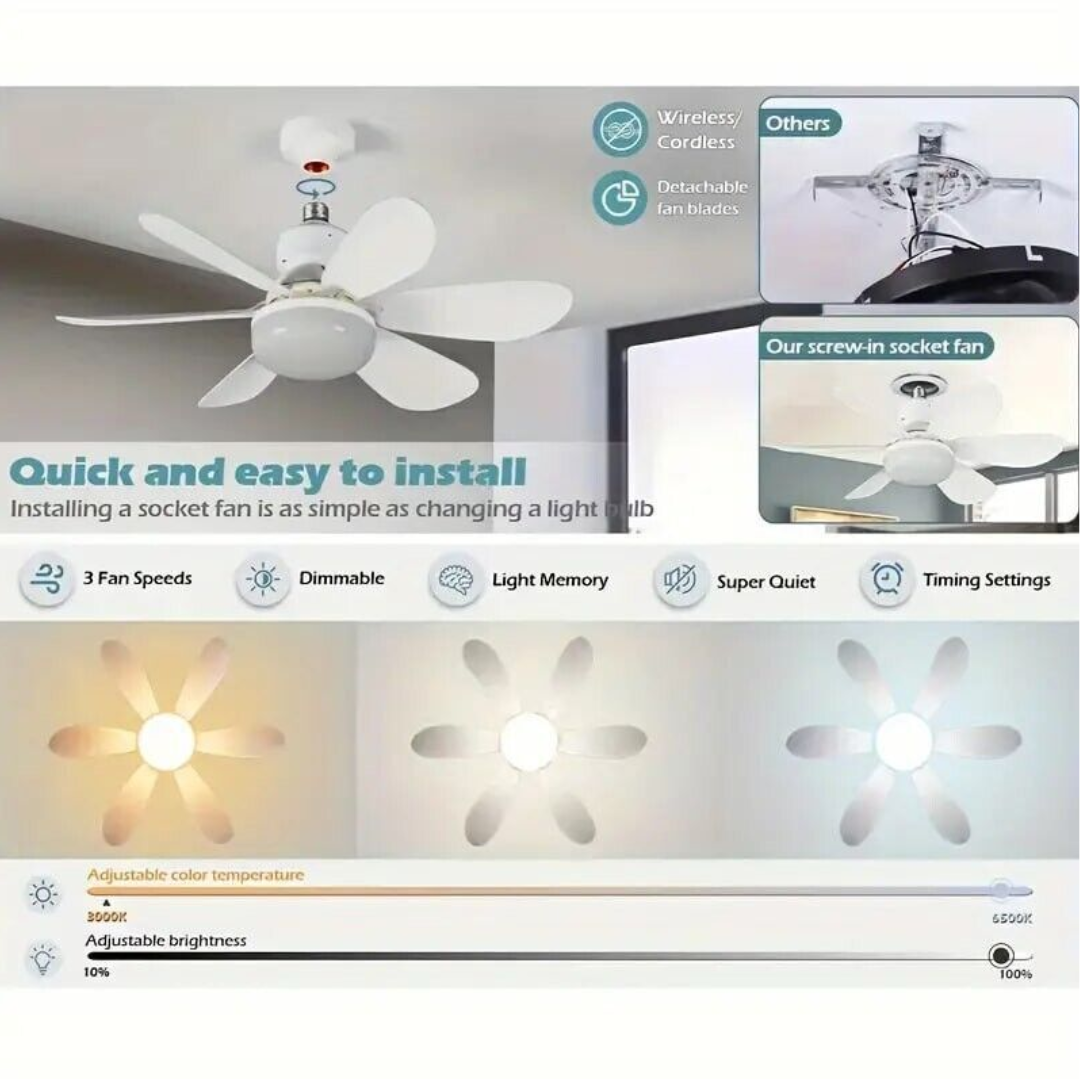 Ventilador SMART LED 30W con Control Remoto