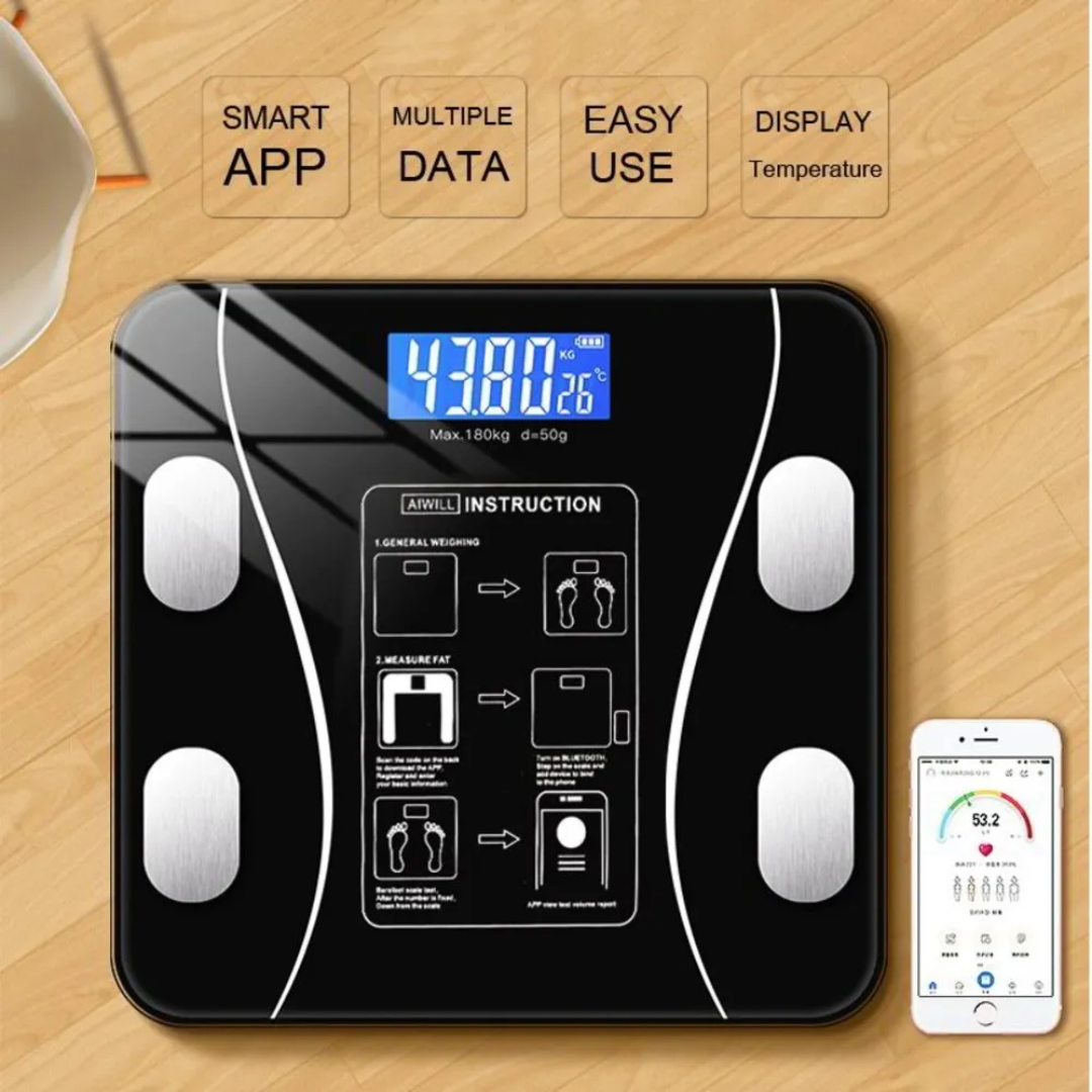 Balanza Digital Smart Scale Bluetooth – 180 KG (Negro)