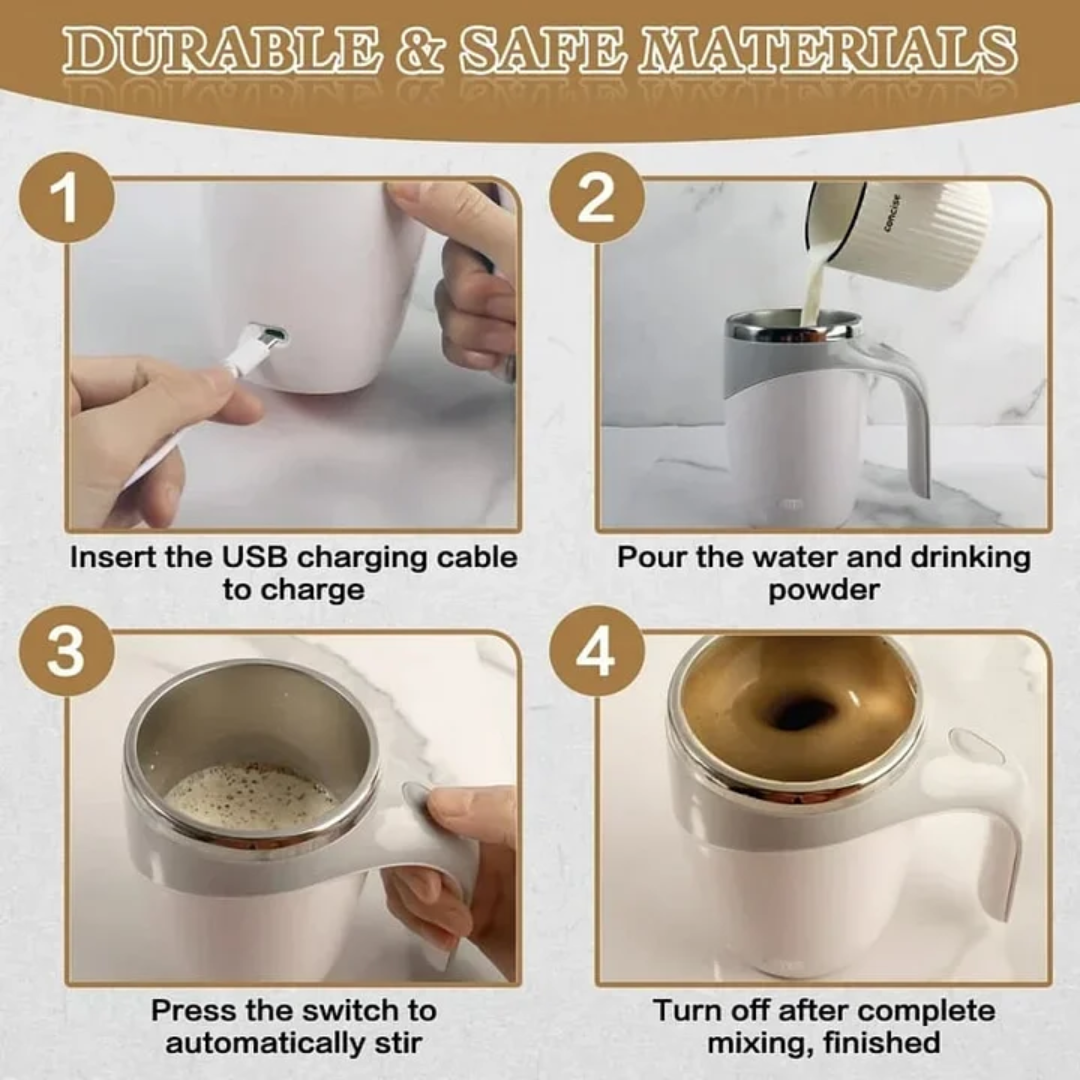 TAZA MEZCLADORA AUTOMÁTICA – ¡MEZCLA SOLA CON UN BOTÓN!