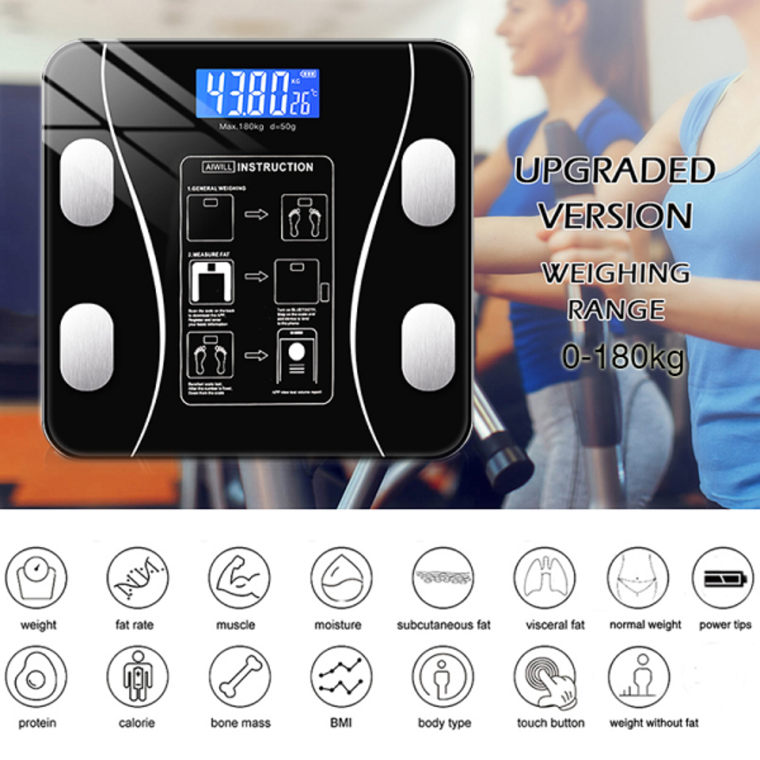Balanza Digital Smart Scale Bluetooth – 180 KG (Negro)