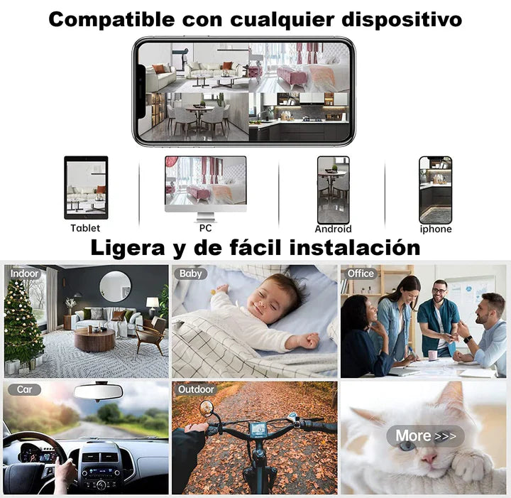 📷 Mini Cámara de Seguridad Full HD WiFi Inalámbrica