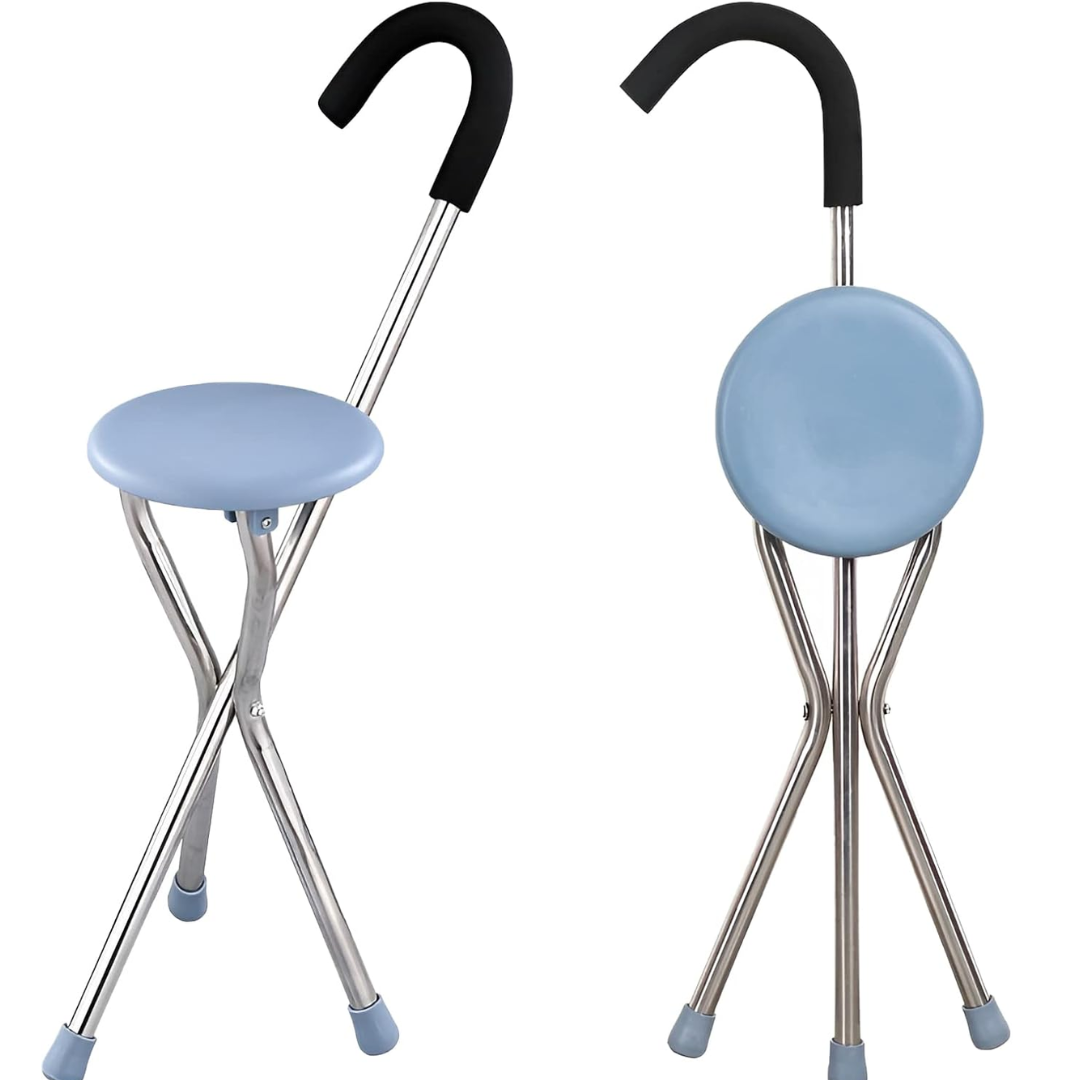 Bastón con Asiento Plegable – Comodidad y Apoyo en Uno