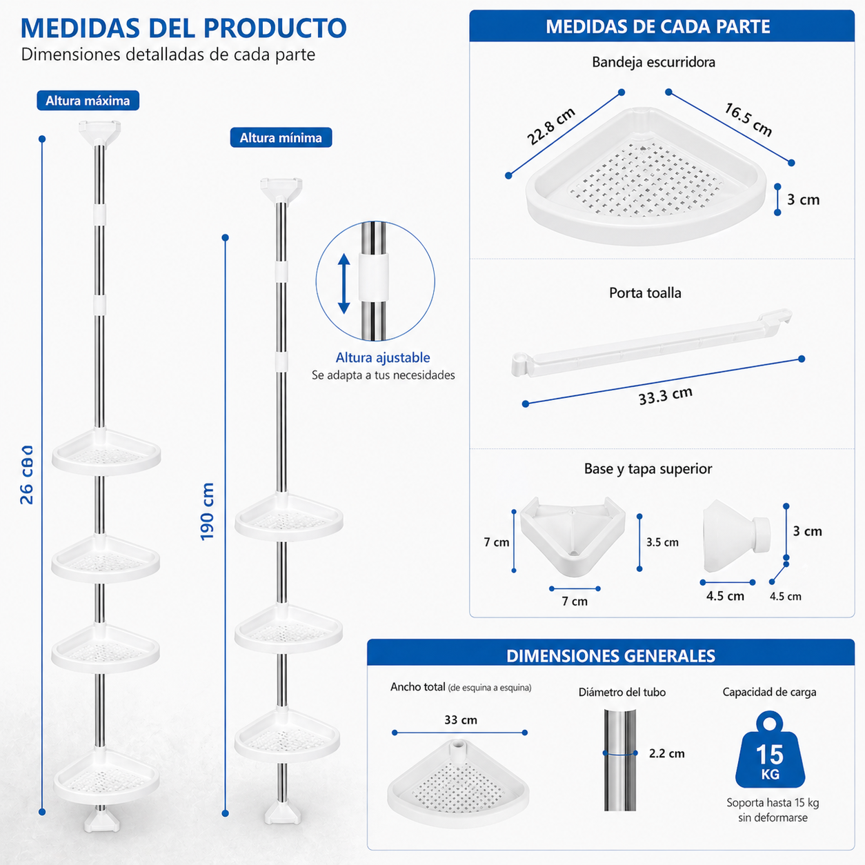 Esquinero de Ducha Multi Corner Ajustable PRO