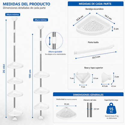 Esquinero de Ducha Multi Corner Ajustable PRO