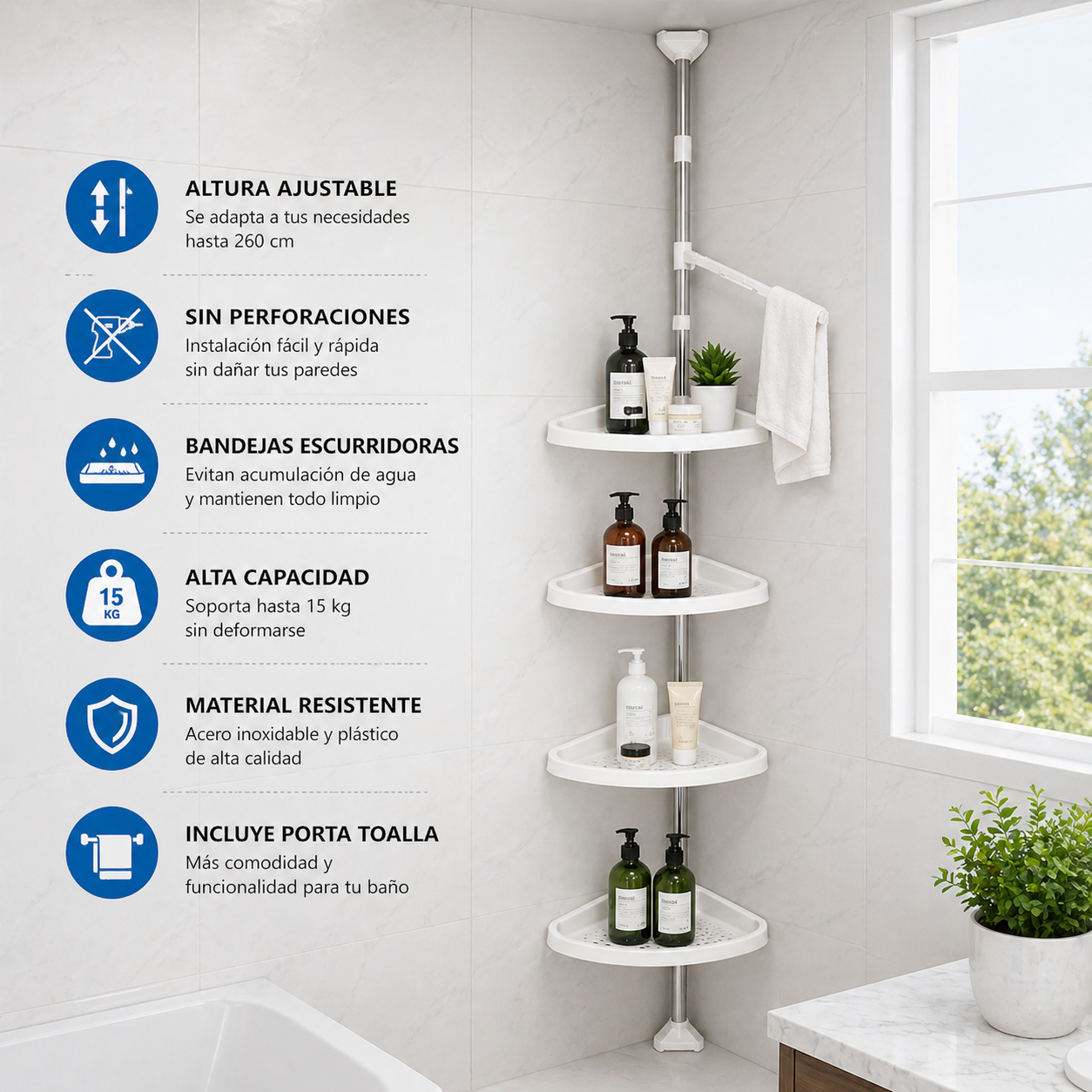 Esquinero de Ducha Multi Corner Ajustable PRO