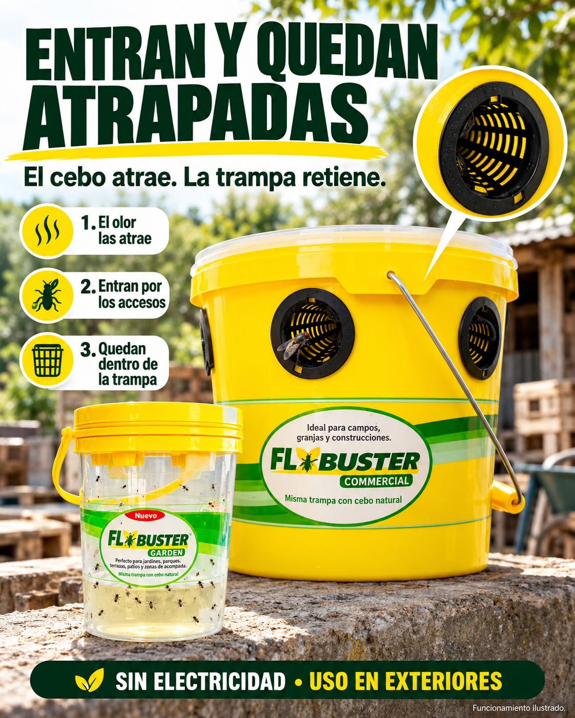 FLYBUSTER – TRAMPA Y CEBO PARA MOSCAS DE ALTA EFECTIVIDAD
