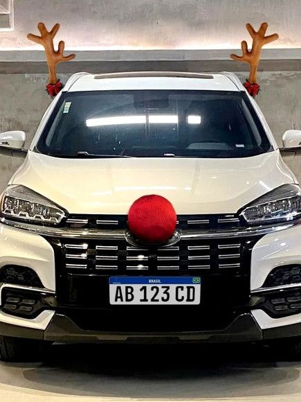 Disfraz de Reno con Luces LED para Auto, Moto o Bicicleta🚗✨