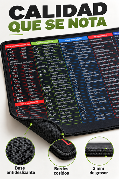 MOUSE PAD XL CON FORMULAS DE EXCEL – WORD – POWER POINT Y MAS..