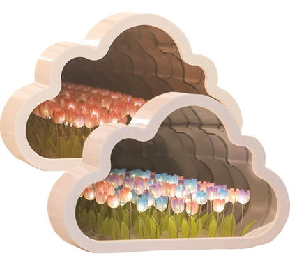 LAMPARA DE NUBE CON TULIPANES