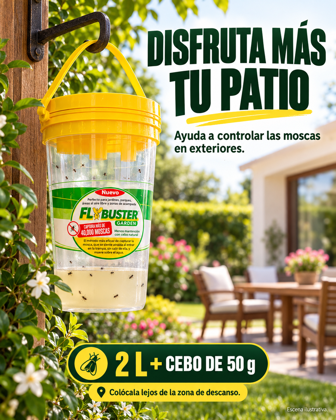 FLYBUSTER – TRAMPA Y CEBO PARA MOSCAS DE ALTA EFECTIVIDAD