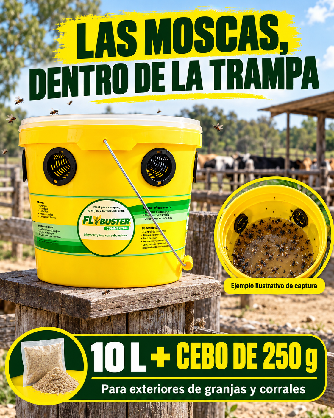 FLYBUSTER – TRAMPA Y CEBO PARA MOSCAS DE ALTA EFECTIVIDAD