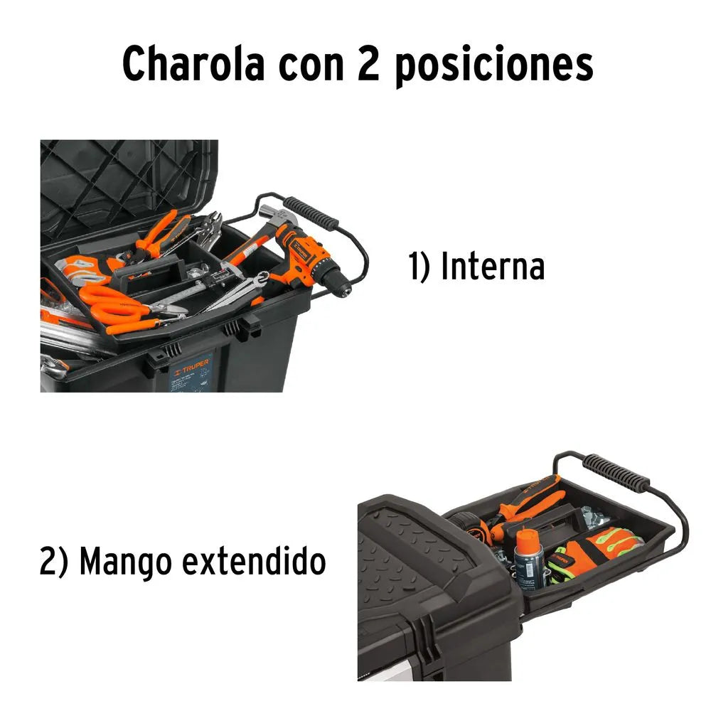 Caja para Herramienta de 23" con Ruedas y Mango Telescópico Truper 10902
